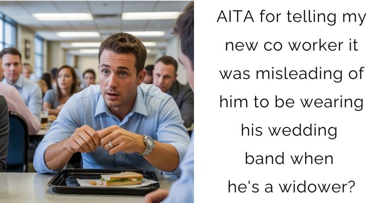 AITA for telling my new co worker it was misleading of him to be wearing his wedding band when he’s a widower?