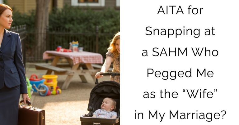 AITA for Snapping at a SAHM Who Pegged Me as the “Wife” in My Marriage?