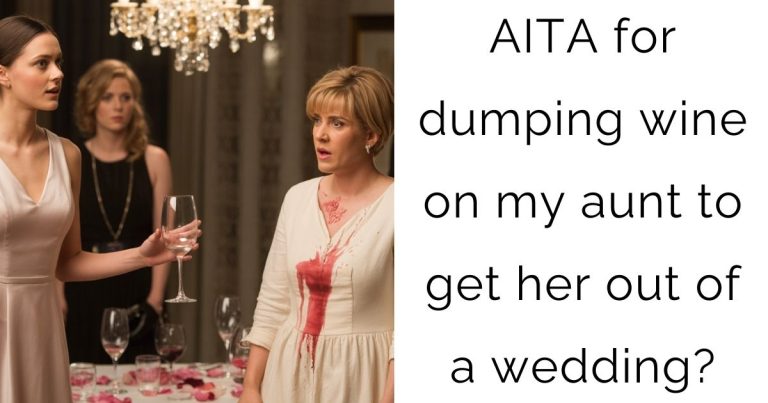 AITA for dumping wine on my aunt to get her out of a wedding?