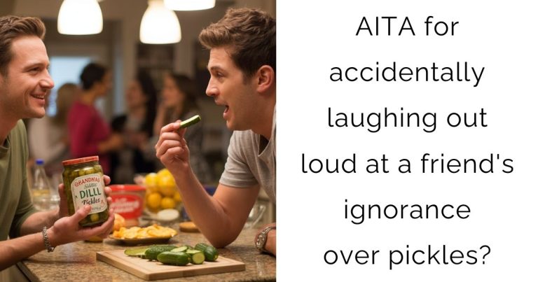 AITA for accidentally laughing out loud at a friend’s ignorance over pickles?