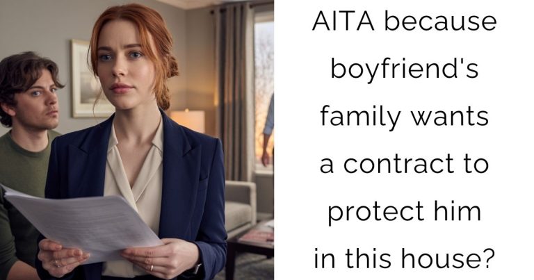 AITA because boyfriend’s family wants a contract to protect him in this house?