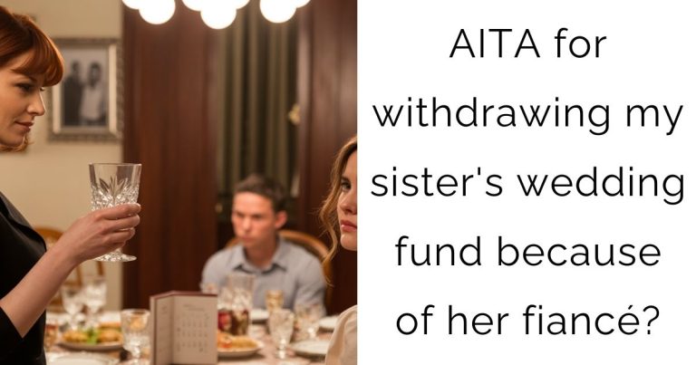 AITA for withdrawing my sister’s wedding fund because of her fiancé?