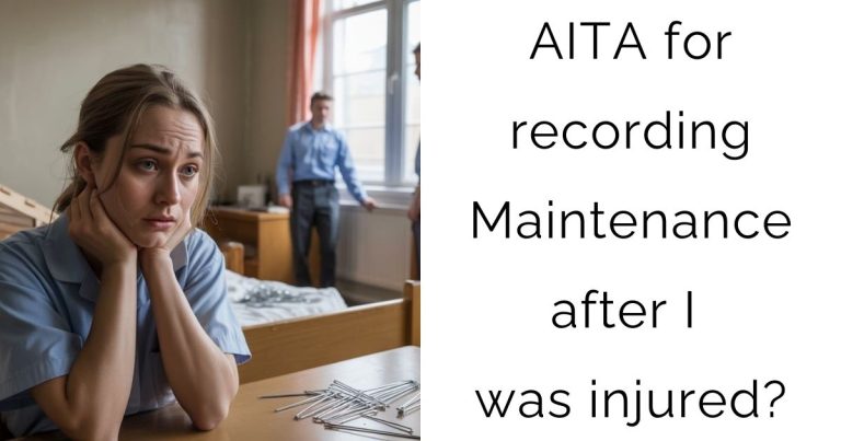 AITA for recording Maintenance after I was injured?