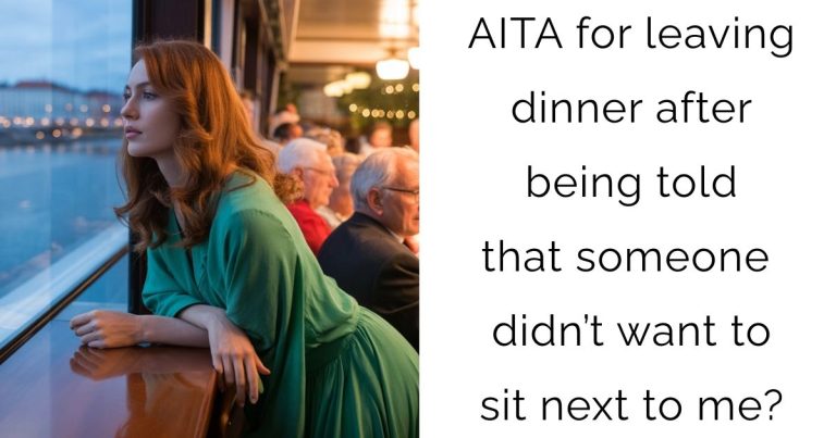 AITA for leaving dinner after being told that someone didn’t want to sit next to me?