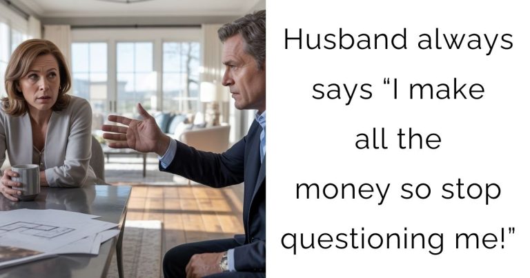 Husband always says “I make all the money so stop questioning me!”