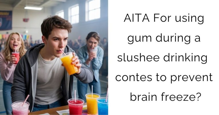 AITA For using gum during a slushee drinking contest to prevent brain freeze?