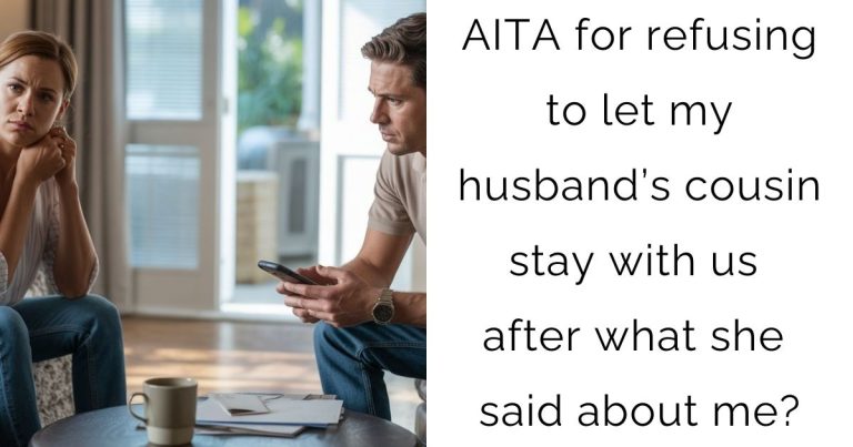AITA for refusing to let my husband’s cousin stay with us after what she said about me?