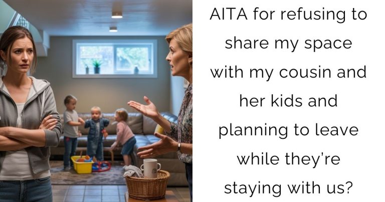 AITA for refusing to share my space with my cousin and her kids and planning to leave while they’re staying with us?