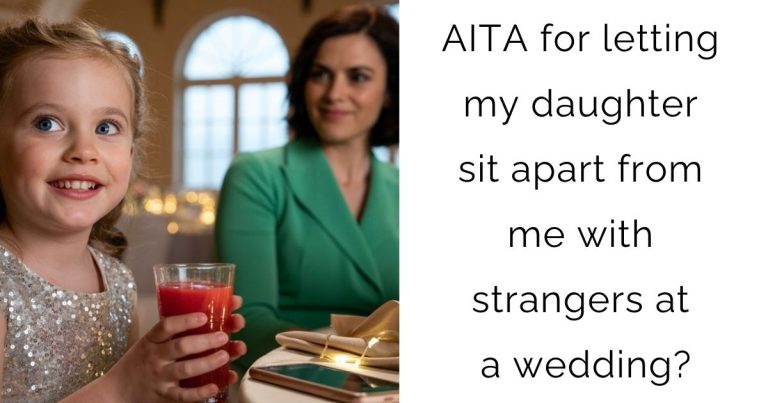 AITA for letting my daughter sit apart from me with strangers at a wedding?