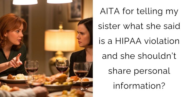 AITA for telling my sister what she said is a HIPAA violation and she shouldn’t share personal information?