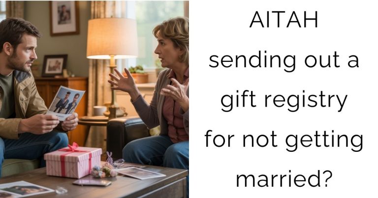 AITAH sending out a gift registry for not getting married?