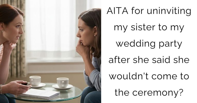 AITA for uninviting my sister to my wedding party after she said she wouldn’t come to the ceremony?