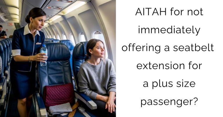 AITAH for not immediately offering a seatbelt extension for a plus size passenger?