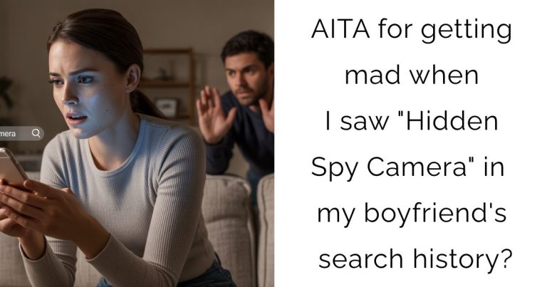 AITA for getting mad when I saw “Hidden Spy Camera” in my boyfriend’s search history?