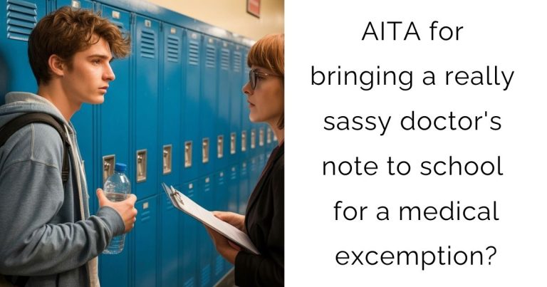 AITA for bringing a really sassy doctor’s note to school for a medical excemption?