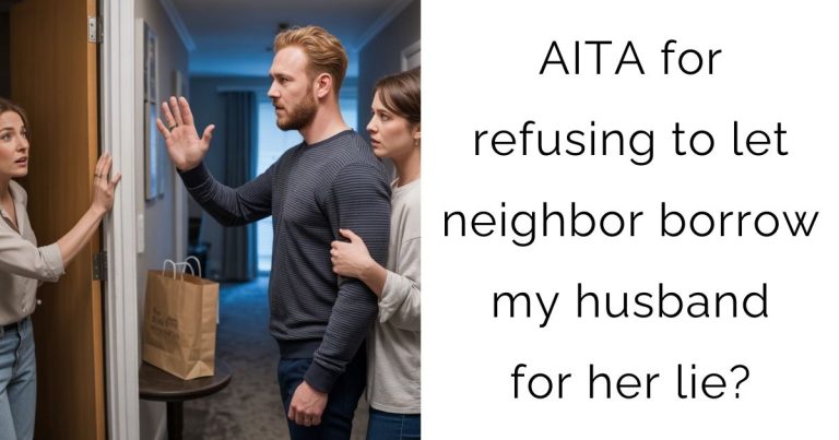 AITA for refusing to let neighbor borrow my husband for her lie?