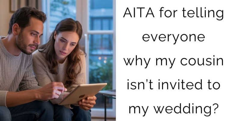 AITA for telling everyone why my cousin isn’t invited to my wedding?