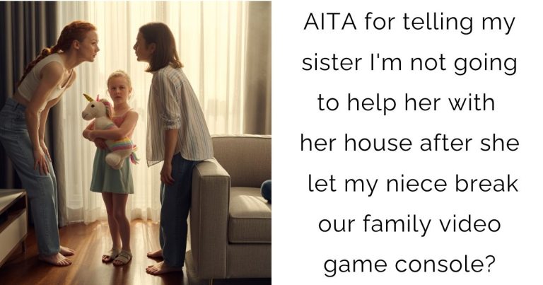 AITA for telling my sister I’m not going to help her with her house after she let my niece break our family video game console?