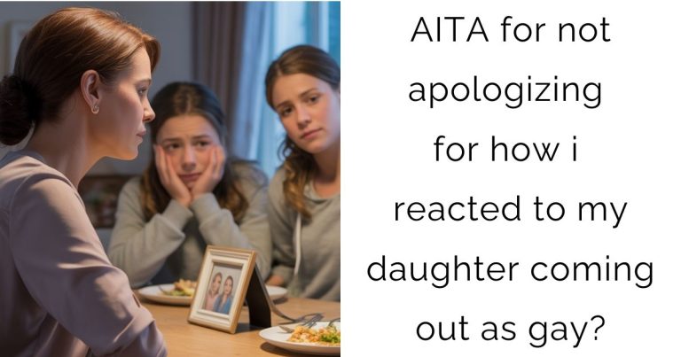 AITA for not apologizing for how i reacted to my daughter coming out as gay?