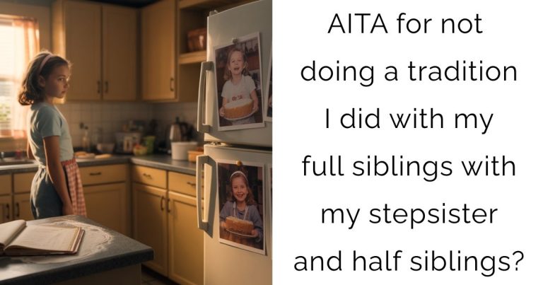 AITA for not doing a tradition I did with my full siblings with my stepsister and half siblings?