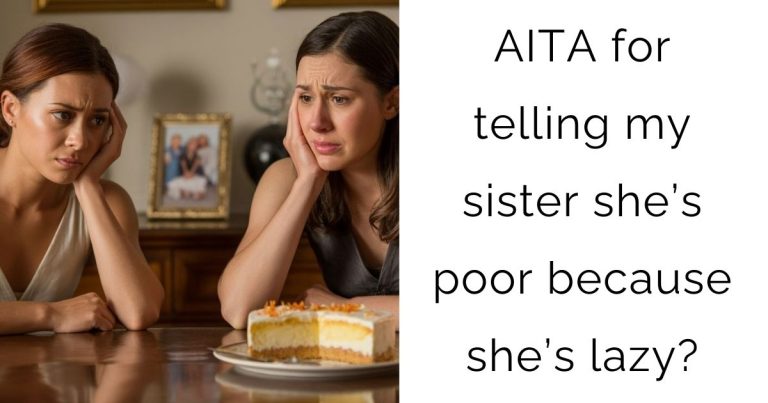 AITA for telling my sister she’s poor because she’s lazy?