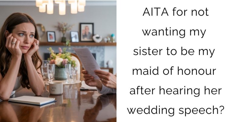 AITA for not wanting my sister to be my maid of honour after hearing her wedding speech?