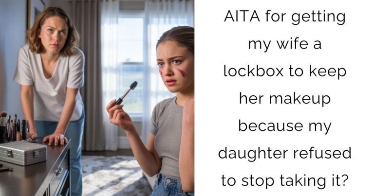 AITA for getting my wife a lockbox to keep her makeup because my daughter refused to stop taking it?