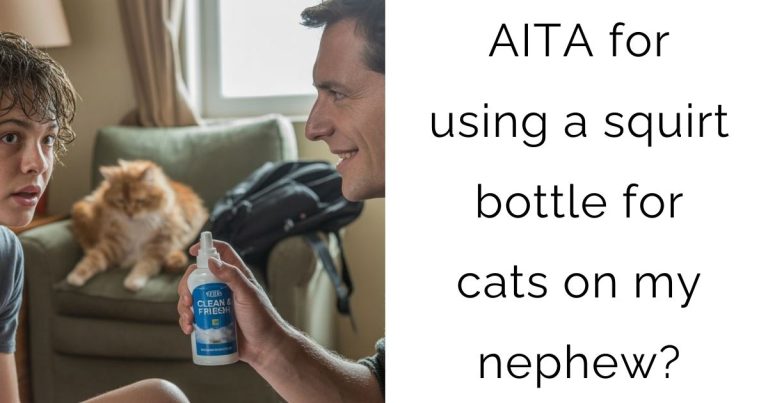 AITA for using a squirt bottle for cats on my nephew?