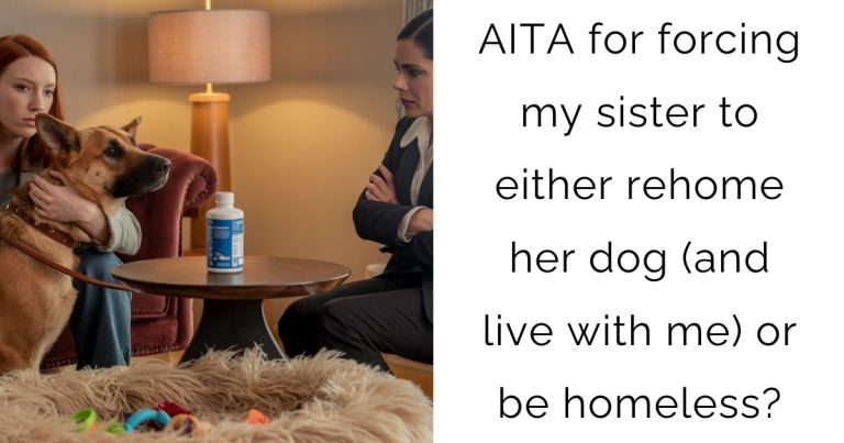 AITA for forcing my sister to either rehome her dog (and live with me) or be homeless?