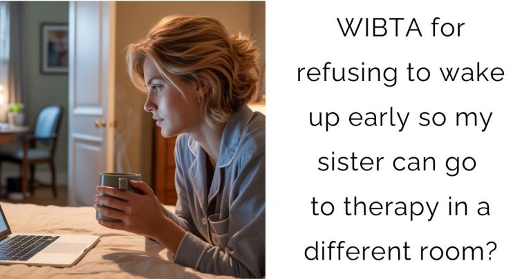WIBTA for refusing to wake up early so my sister can go to therapy in a different room?