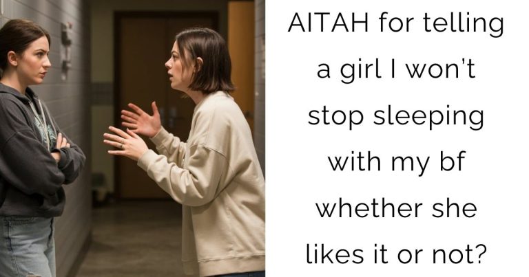 AITAH for telling a girl I won’t stop sleeping with my bf whether she likes it or not?