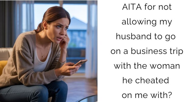 AITA for not allowing my husband to go on a business trip with the woman he cheated on me with?