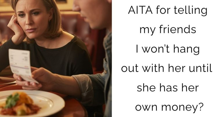 AITA for telling my friends I won’t hang out with her until she has her own money?
