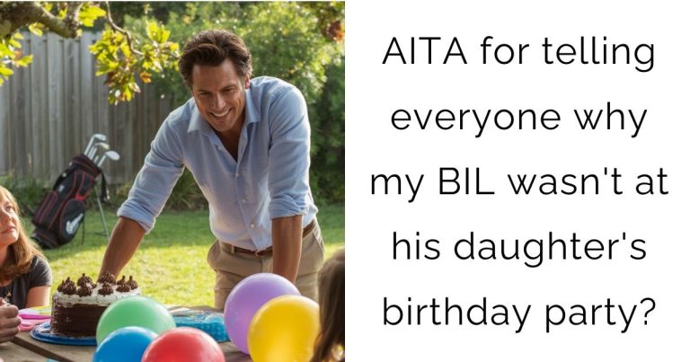 AITA for telling everyone why my BIL wasn’t at his daughter’s birthday party?