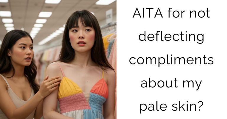 AITA for not deflecting compliments about my pale skin?