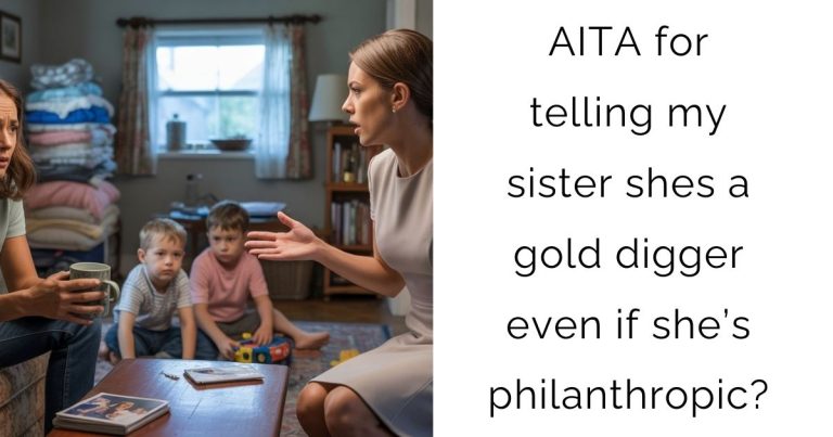 AITA for telling my sister shes a gold digger even if she’s philanthropic?
