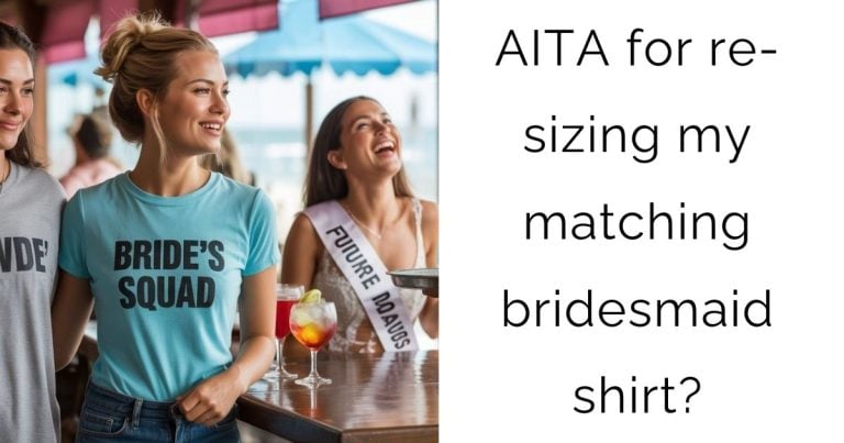 AITA for re-sizing my matching bridesmaid shirt?