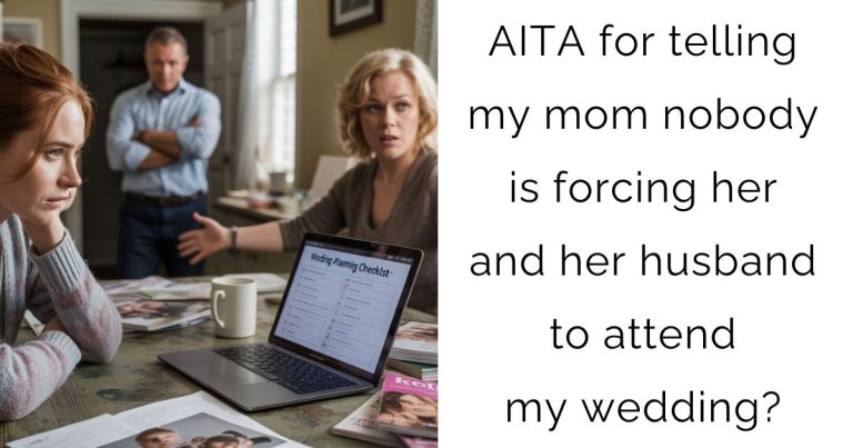 AITA for telling my mom nobody is forcing her and her husband to attend my wedding?