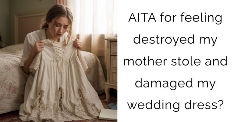 AITA for feeling destroyed my mother stole and damaged my wedding dress?