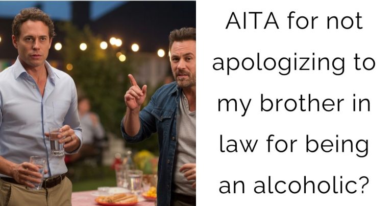 AITA for not apologizing to my brother in law for being an alcoholic?