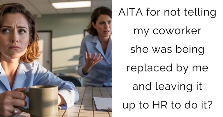 AITA for not telling my coworker she was being replaced by me and leaving it up to HR to do it?