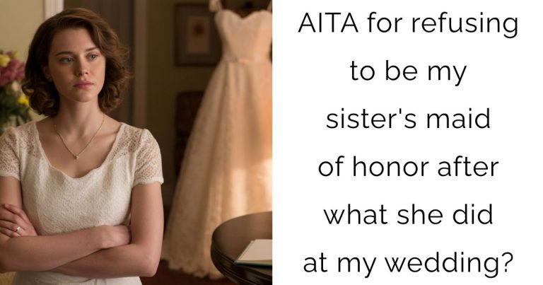 AITA for refusing to be my sister’s maid of honor after what she did at my wedding?