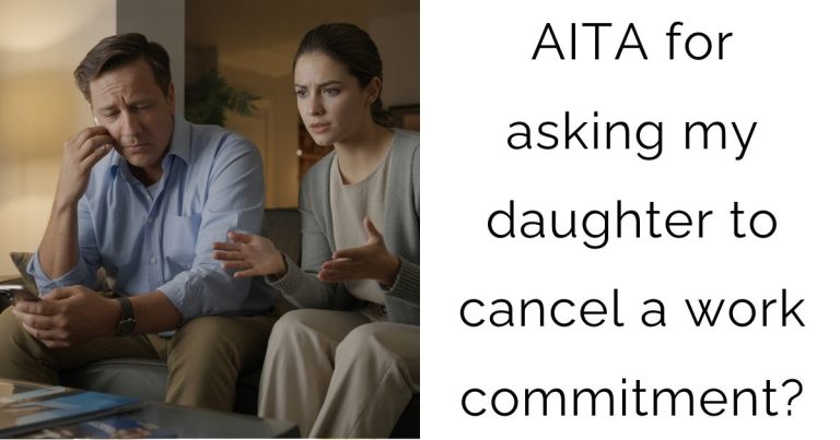 AITA for asking my daughter to cancel a work commitment?