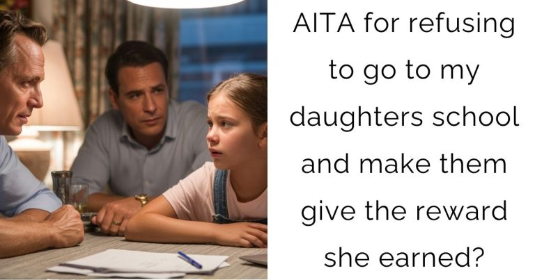 AITA for refusing to go to my daughters school and make them give the reward she earned?