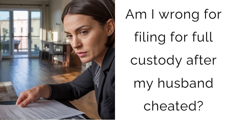 Am I wrong for filing for full custody after my husband cheated?