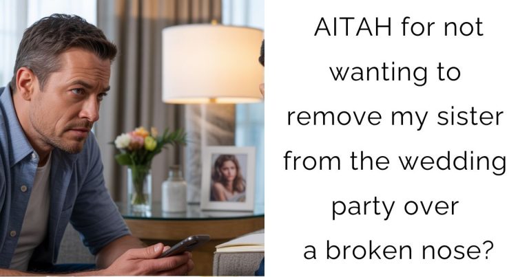 AITAH for not wanting to remove my sister from the wedding party over a broken nose?