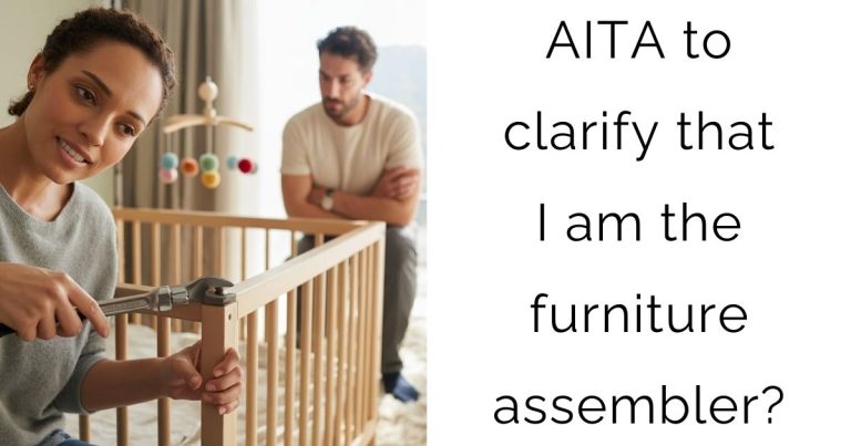 AITA to clarify that I am the furniture assembler?