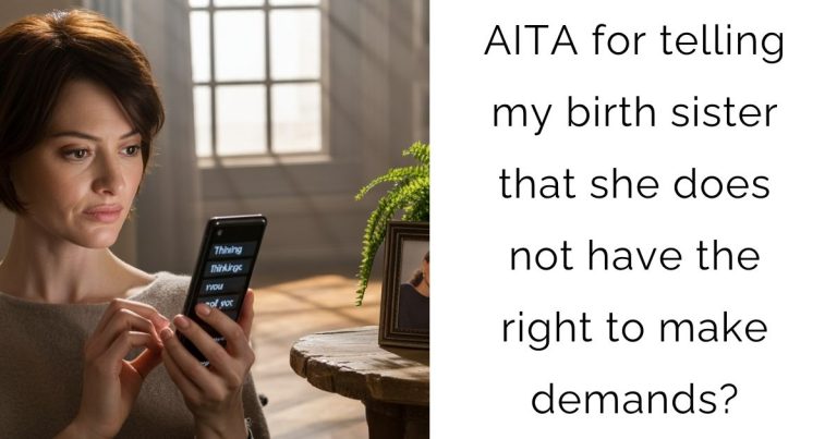 AITA for telling my birth sister that she does not have the right to make demands?