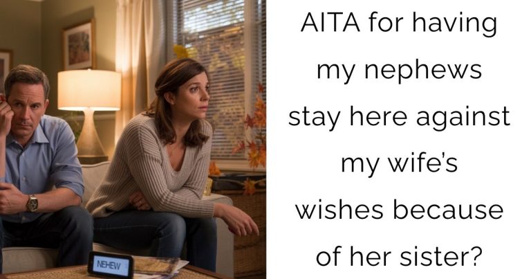 AITA for having my nephews stay here against my wife’s wishes because of her sister?