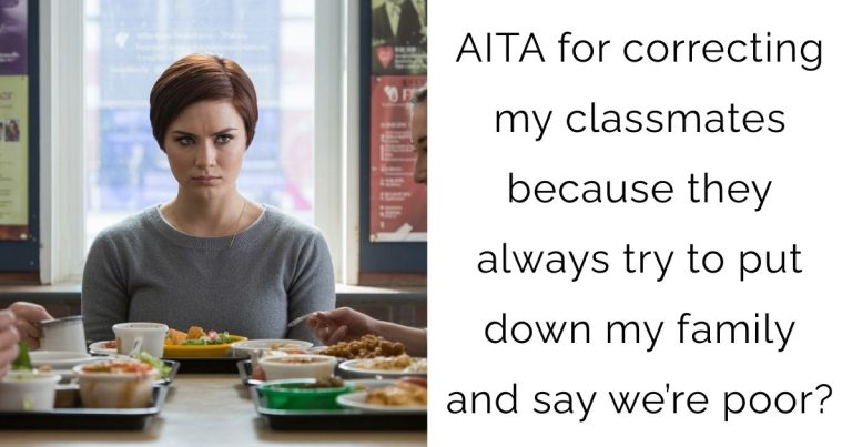 AITA for correcting my classmates because they always try to put down my family and say we’re poor?